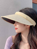 Momentlover Simple Sun Protection Straw Sun Hat