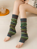 momentlover Casual Keep Warm Contrast Color Leg Warmers Accessories