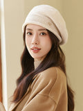 Momentlover Pleated Knitted Hats Beret Hat