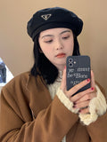 Momentlover 3 Colors Vintage Solid Color Woolen Beret Hat