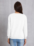 Momentlover Letter Graphic Round Neck Sweatshirt