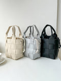 Momentlover Woven Solid Color Handbags Crossbody Bags