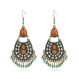 Long tassel rice beads fashion water drop earrings