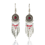 Vintage bohemian bead tassel earrings