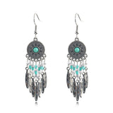 Vintage bohemian bead tassel earrings