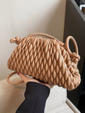 Momentlover Solid Color Pleated Handbags Crossbody Bags Bags