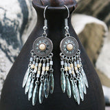 Vintage bohemian bead tassel earrings