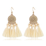 Colorful oil drop tassel earrings