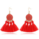 Colorful oil drop tassel earrings