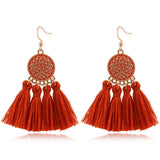 Colorful oil drop tassel earrings