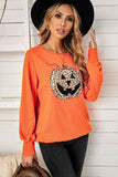 Momentlover Leopard Jack-O-Lantern Sweatshirt