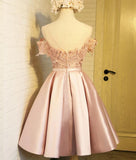 lemongor Lovely Pink Short Lace Homecoming Dresses, 8th Grade Prom Dresses, Graduation Formal Dresses