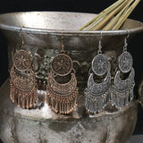 Antique alloy pattern palace earrings