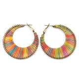 Metal hoop double C earrings