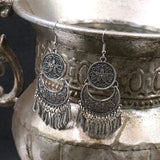 Antique alloy pattern palace earrings