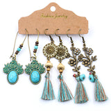 Stylish tassel set of 3-piece earrings