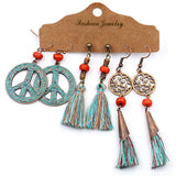 Stylish tassel set of 3-piece earrings