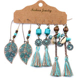 Stylish tassel set of 3-piece earrings