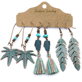 Stylish tassel set of 3-piece earrings