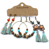 Stylish tassel set of 3-piece earrings