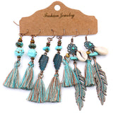 Stylish tassel set of 3-piece earrings