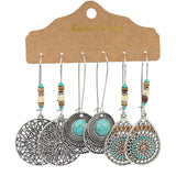 Three-piece set of teardrop-shaped dripping oil earrings