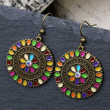 Fashion leaf inlaid color earrings