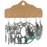 Three-piece set of teardrop-shaped dripping oil earrings