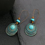 Fashion leaf inlaid color earrings