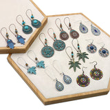 Fashion leaf inlaid color earrings