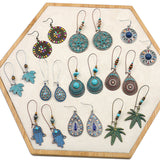 Fashion leaf inlaid color earrings