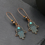 Fashion leaf inlaid color earrings