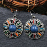 Fashion leaf inlaid color earrings
