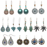 Fashion leaf inlaid color earrings