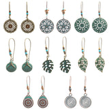 Exaggerated engraved bronze metal earrings