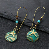 Exaggerated engraved bronze metal earrings