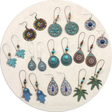 Fashion leaf inlaid color earrings