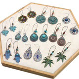 Fashion leaf inlaid color earrings