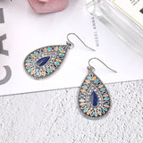 Fashion leaf inlaid color earrings