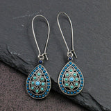 Fashion leaf inlaid color earrings
