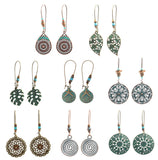 Exaggerated engraved bronze metal earrings