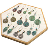 Exaggerated engraved bronze metal earrings