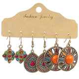 Bohemian flower hoop earrings