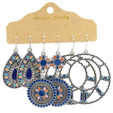 Bohemian flower hoop earrings