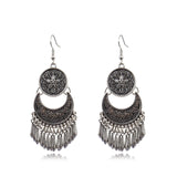 Fashion flower creative metal tassel earrings
