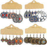 Bohemian flower hoop earrings