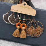 Bohemian fashion large circle geometric earrings