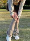 momentlover Leisure Fashion Knitting Solid Color Flared Leg Warmers Accessories