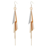 S925 silver needle long tassel earrings