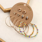 Bohemian gold large ring tassel earrings